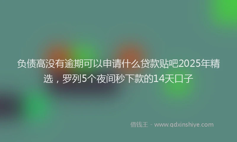 负债高没有逾期可以申请什么贷款贴吧2025年精选，罗列5个夜间秒下款的14天口子
