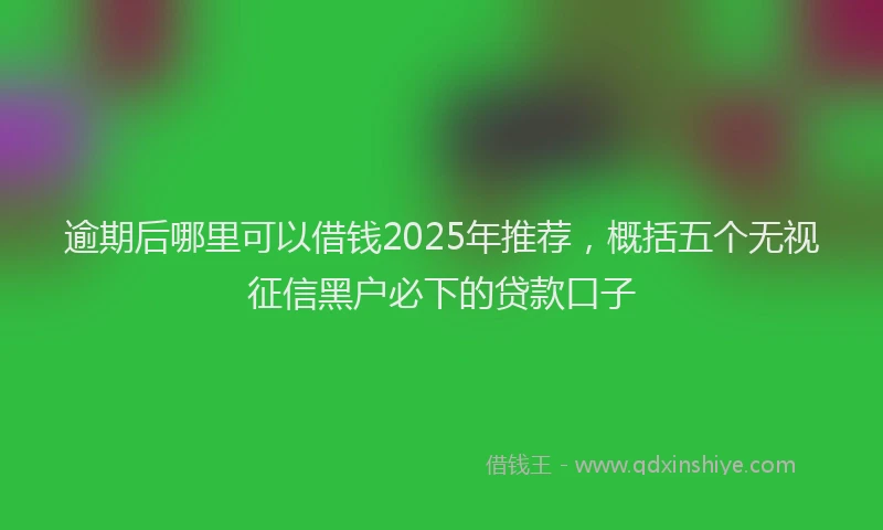 逾期后哪里可以借钱2025年推荐，概括五个无视征信黑户必下的贷款口子