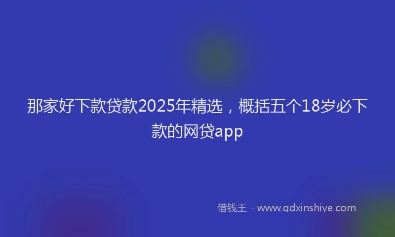 那家好下款贷款2025年精选，概括五个18岁必下款的网贷app