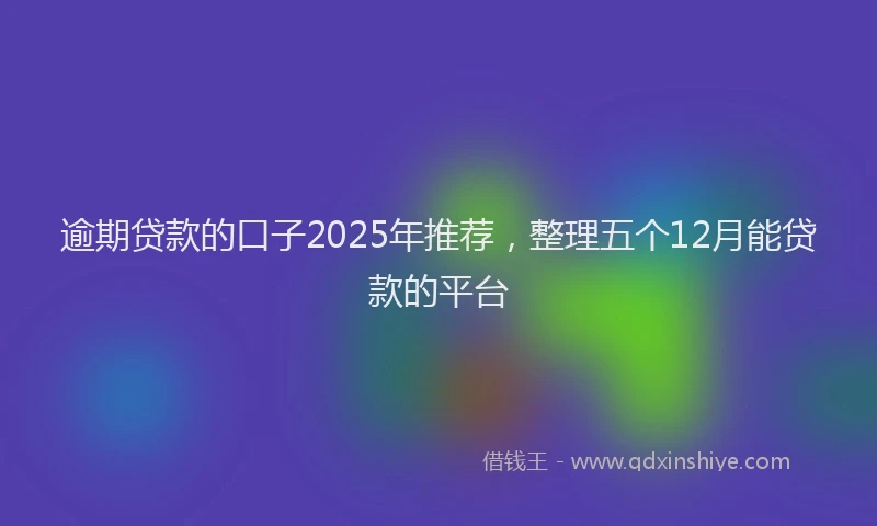 逾期贷款的口子2025年推荐，整理五个12月能贷款的平台