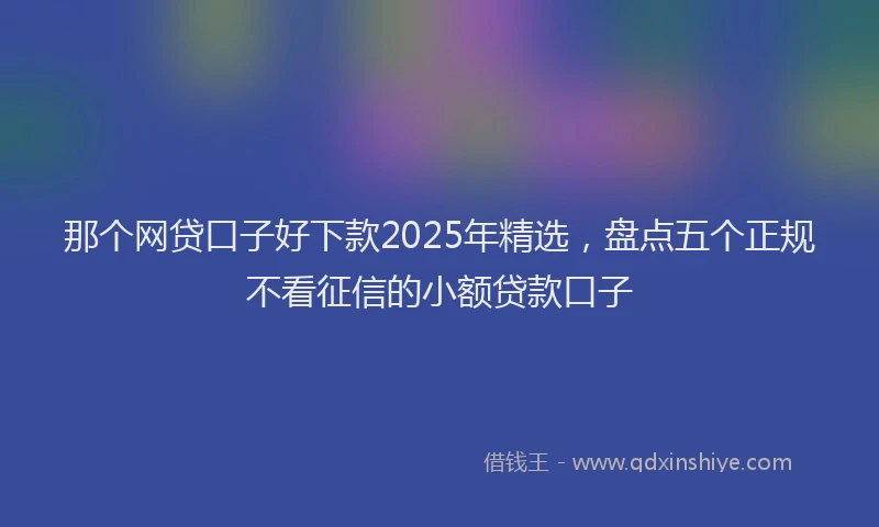 那个网贷口子好下款2025年精选，盘点五个正规不看征信的小额贷款口子
