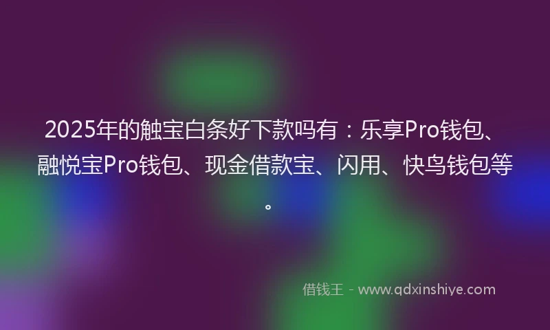 2025年的触宝白条好下款吗有：乐享Pro钱包、融悦宝Pro钱包、现金借款宝、闪用、快鸟钱包等。