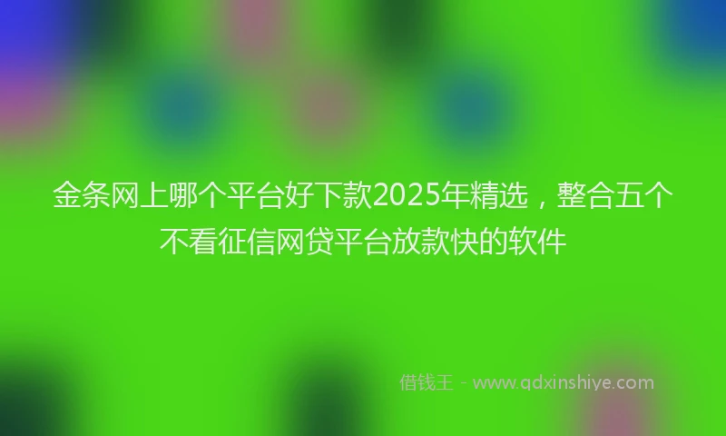 金条网上哪个平台好下款2025年精选，整合五个不看征信网贷平台放款快的软件