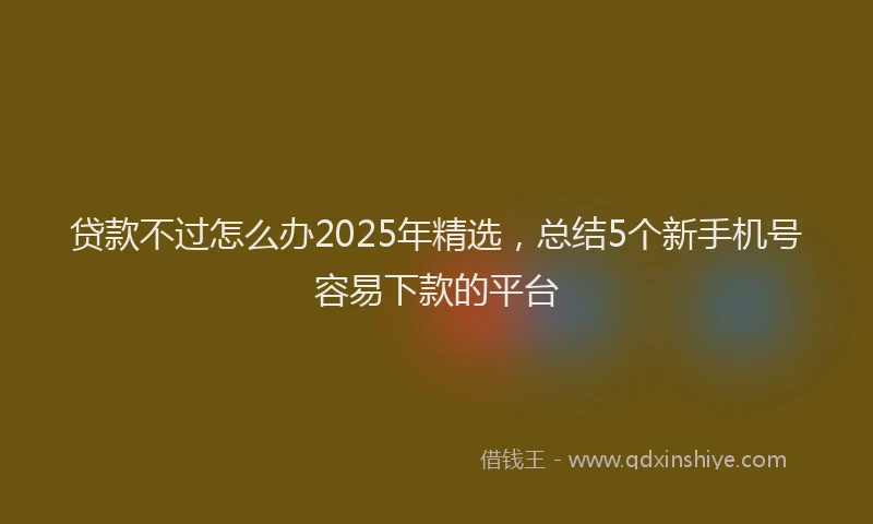 贷款不过怎么办2025年精选，总结5个新手机号容易下款的平台