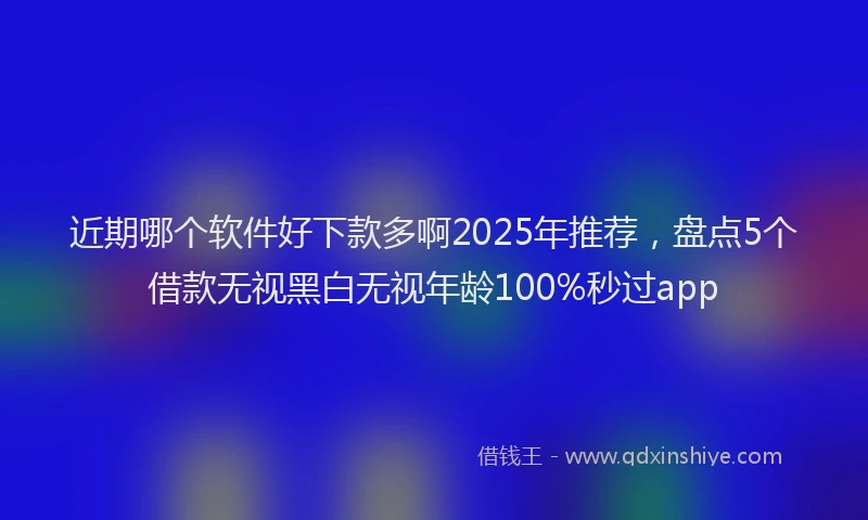 近期哪个软件好下款多啊2025年推荐，盘点5个借款无视黑白无视年龄100%秒过app