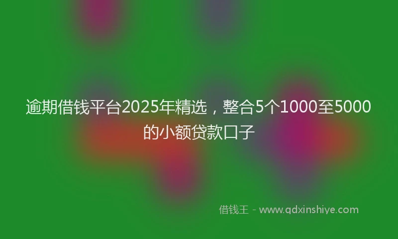 逾期借钱平台2025年精选，整合5个1000至5000的小额贷款口子