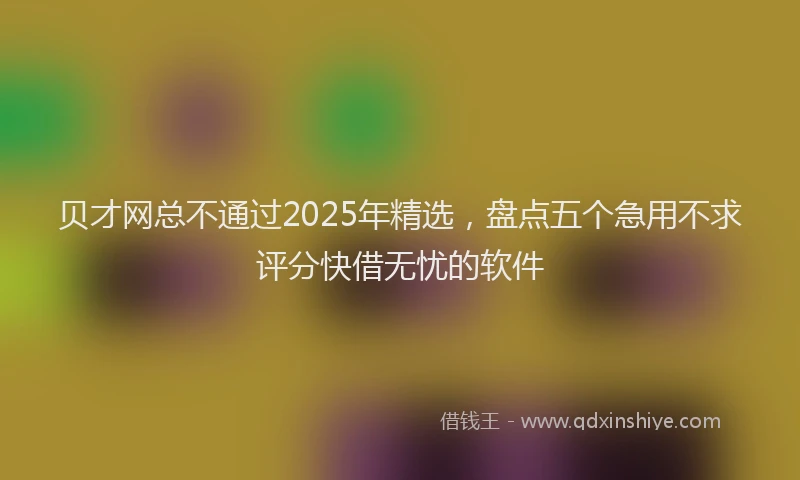 贝才网总不通过2025年精选，盘点五个急用不求评分快借无忧的软件