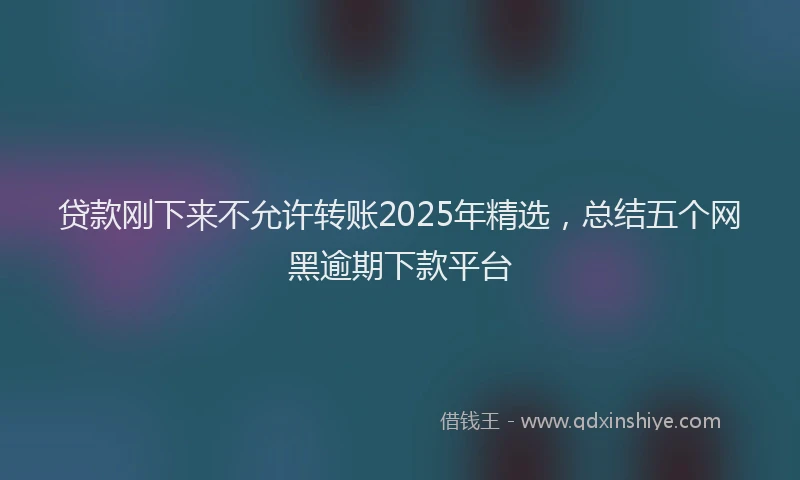 贷款刚下来不允许转账2025年精选，总结五个网黑逾期下款平台