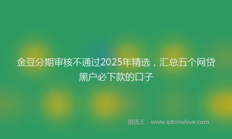 金豆分期审核不通过2025年精选，汇总五个网贷黑户必下款的口子