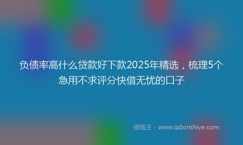 负债率高什么贷款好下款2025年精选，梳理5个急用不求评分快借无忧的口子