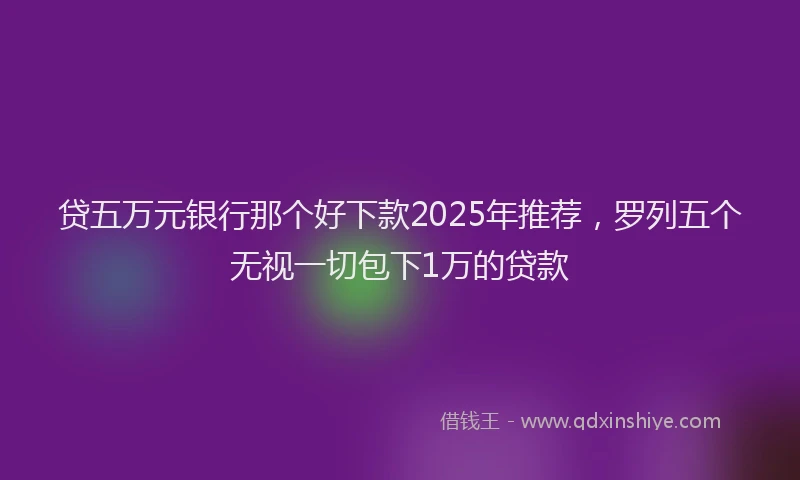 贷五万元银行那个好下款2025年推荐，罗列五个无视一切包下1万的贷款