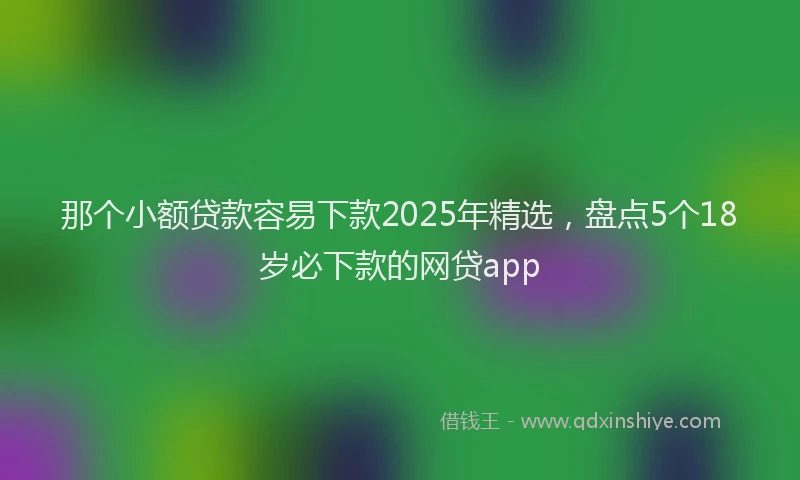 那个小额贷款容易下款2025年精选，盘点5个18岁必下款的网贷app