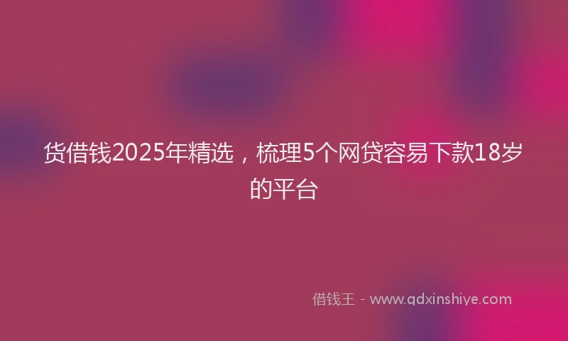 货借钱2025年精选，梳理5个网贷容易下款18岁的平台