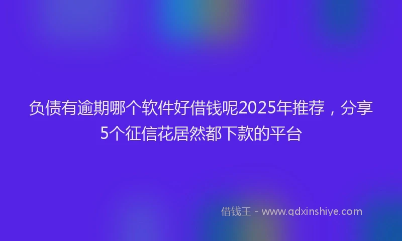 负债有逾期哪个软件好借钱呢2025年推荐，分享5个征信花居然都下款的平台