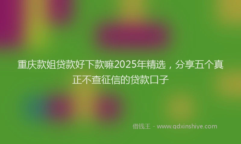 重庆款姐贷款好下款嘛2025年精选，分享五个真正不查征信的贷款口子
