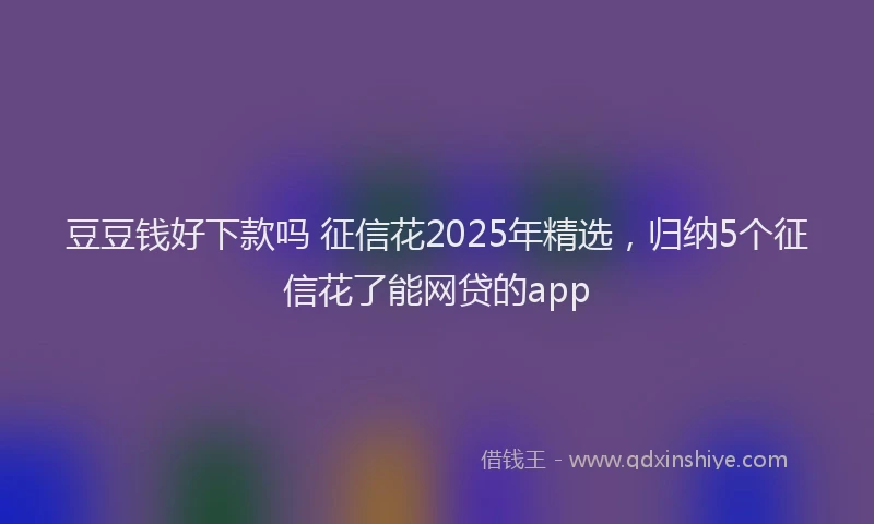 豆豆钱好下款吗 征信花2025年精选，归纳5个征信花了能网贷的app