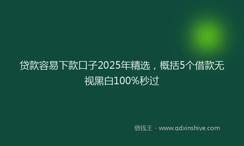 贷款容易下款口子2025年精选，概括5个借款无视黑白100%秒过