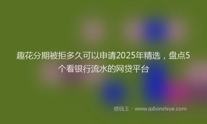 趣花分期被拒多久可以申请2025年精选，盘点5个看银行流水的网贷平台