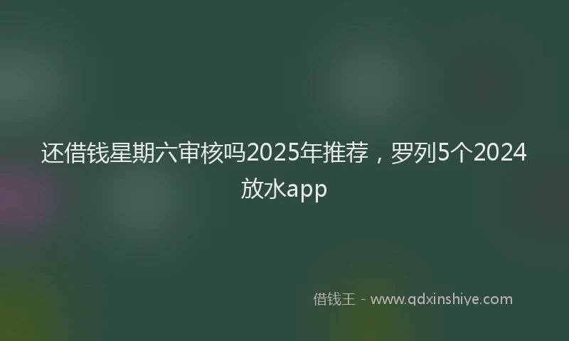 还借钱星期六审核吗2025年推荐，罗列5个2024放水app