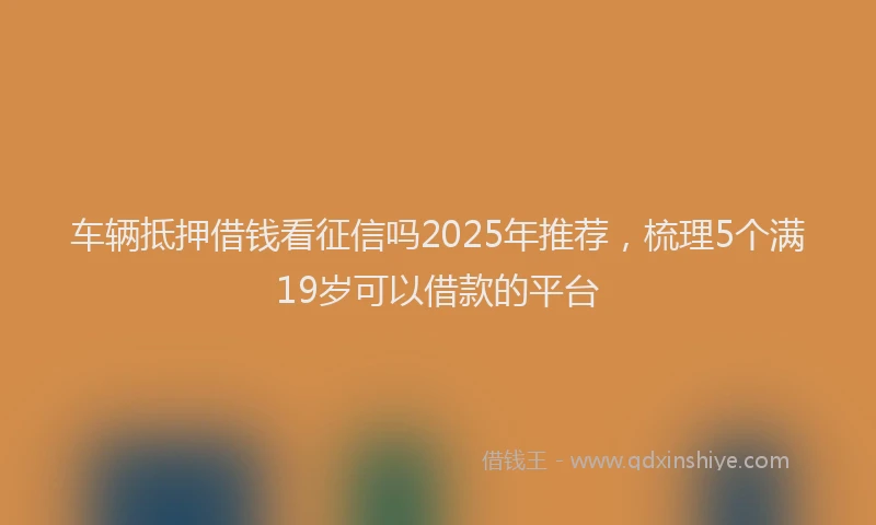 车辆抵押借钱看征信吗2025年推荐，梳理5个满19岁可以借款的平台