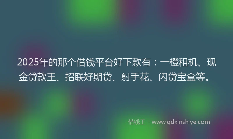 2025年的那个借钱平台好下款有：一橙租机、现金贷款王、招联好期贷、射手花、闪贷宝盒等。