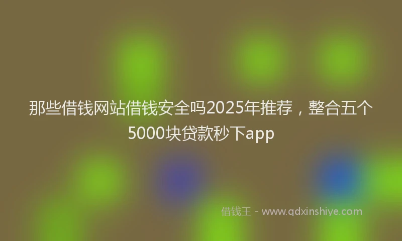 那些借钱网站借钱安全吗2025年推荐，整合五个5000块贷款秒下app