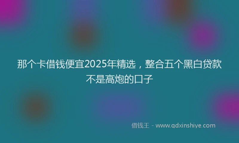 那个卡借钱便宜2025年精选，整合五个黑白贷款不是高炮的口子