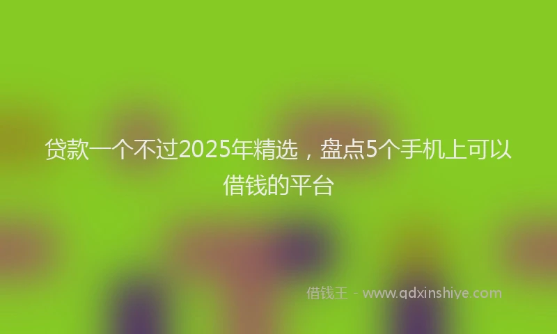 贷款一个不过2025年精选，盘点5个手机上可以借钱的平台