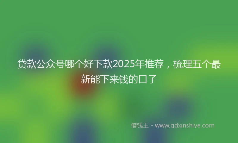 贷款公众号哪个好下款2025年推荐，梳理五个最新能下来钱的口子