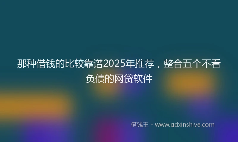 那种借钱的比较靠谱2025年推荐，整合五个不看负债的网贷软件
