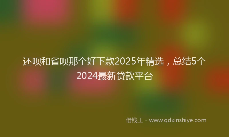 还呗和省呗那个好下款2025年精选，总结5个2024最新贷款平台