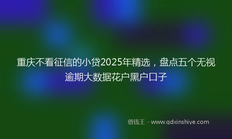 重庆不看征信的小贷2025年精选，盘点五个无视逾期大数据花户黑户口子