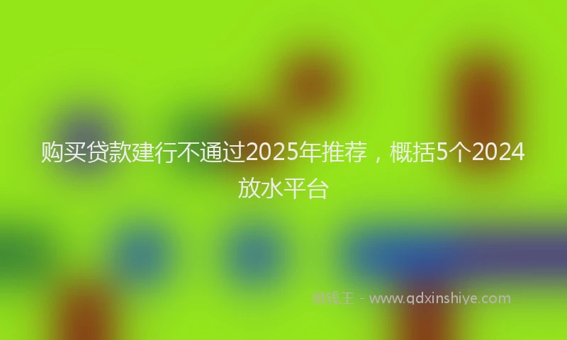 购买贷款建行不通过2025年推荐，概括5个2024放水平台