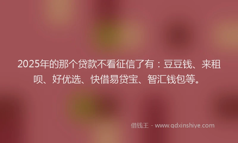2025年的那个贷款不看征信了有：豆豆钱、来租呗、好优选、快借易贷宝、智汇钱包等。