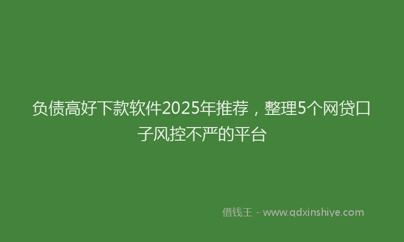 负债高好下款软件2025年推荐，整理5个网贷口子风控不严的平台