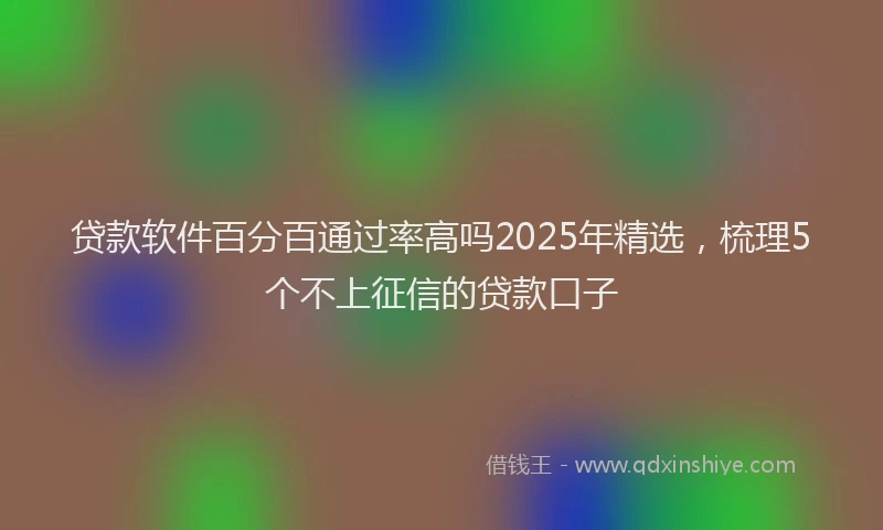 贷款软件百分百通过率高吗2025年精选，梳理5个不上征信的贷款口子