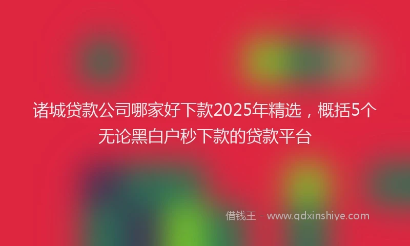 诸城贷款公司哪家好下款2025年精选，概括5个无论黑白户秒下款的贷款平台