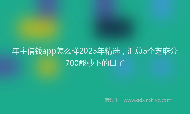 车主借钱app怎么样2025年精选，汇总5个芝麻分700能秒下的口子