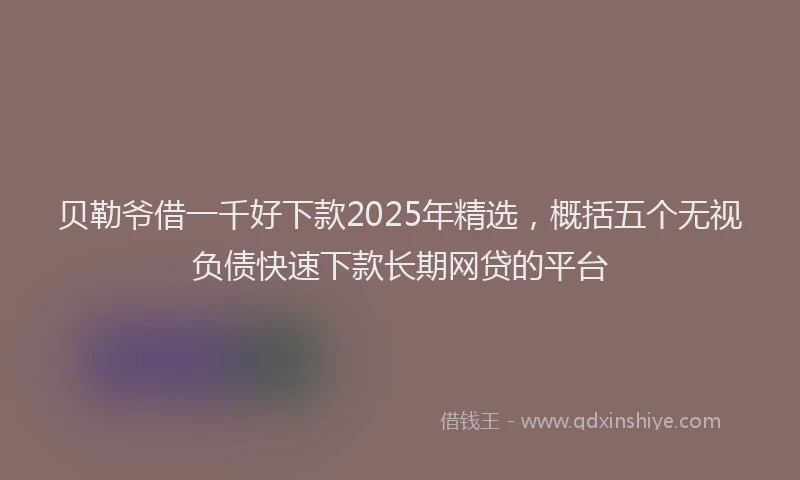 贝勒爷借一千好下款2025年精选，概括五个无视负债快速下款长期网贷的平台