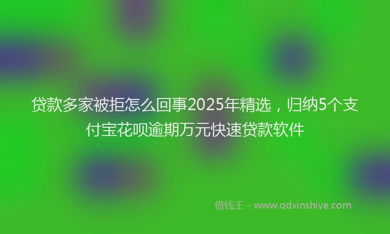 贷款多家被拒怎么回事2025年精选，归纳5个支付宝花呗逾期万元快速贷款软件