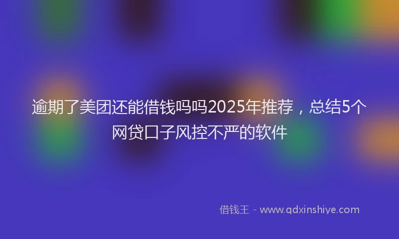 逾期了美团还能借钱吗吗2025年推荐，总结5个网贷口子风控不严的软件