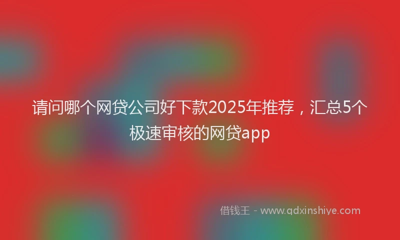 请问哪个网贷公司好下款2025年推荐，汇总5个极速审核的网贷app