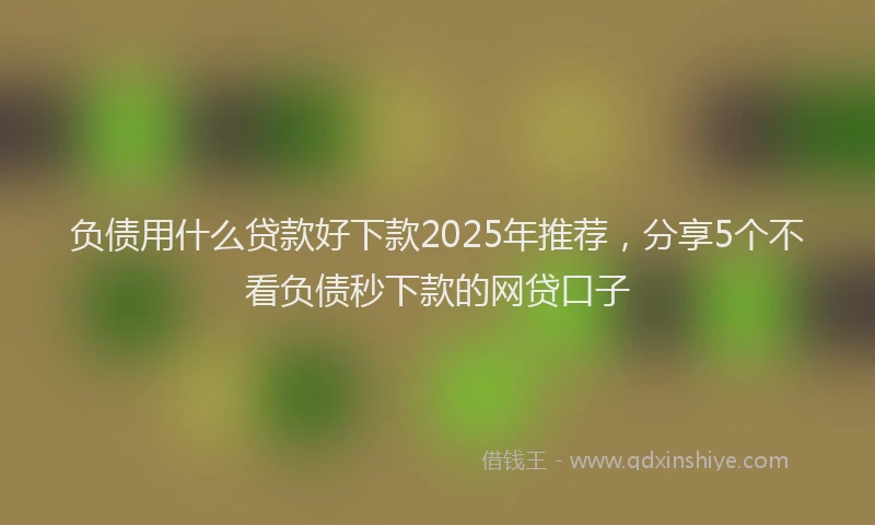 负债用什么贷款好下款2025年推荐，分享5个不看负债秒下款的网贷口子