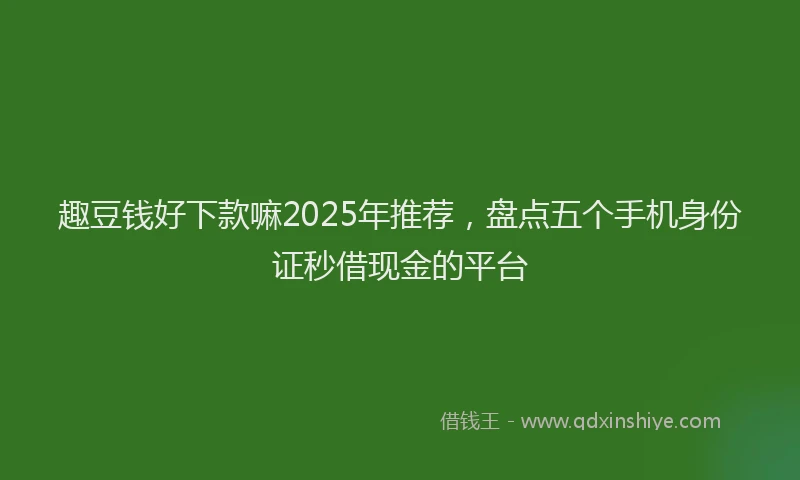 趣豆钱好下款嘛2025年推荐，盘点五个手机身份证秒借现金的平台