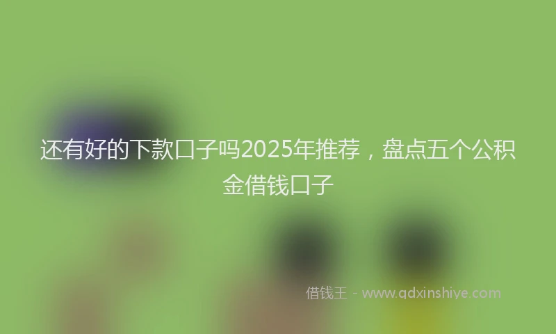 还有好的下款口子吗2025年推荐，盘点五个公积金借钱口子