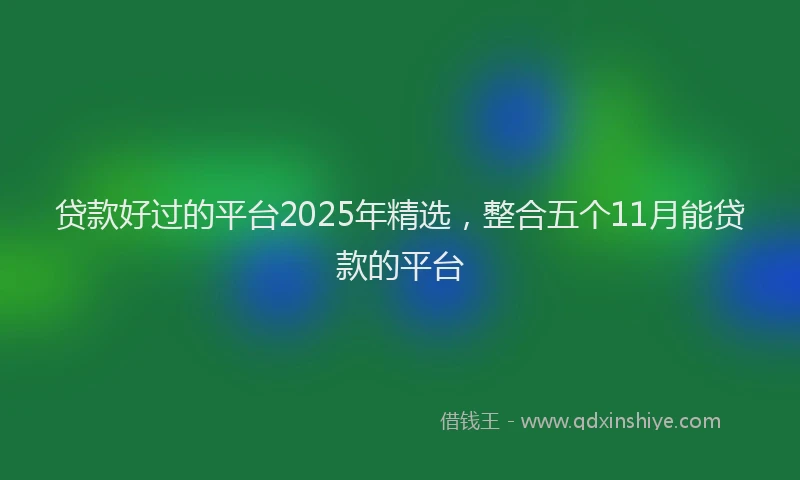 贷款好过的平台2025年精选，整合五个11月能贷款的平台