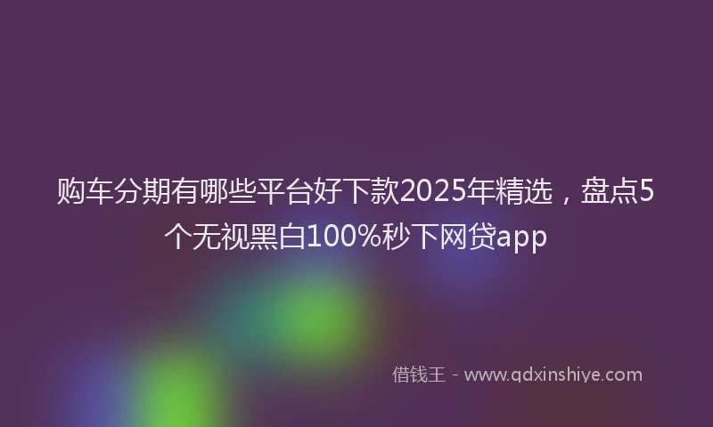 购车分期有哪些平台好下款2025年精选，盘点5个无视黑白100%秒下网贷app