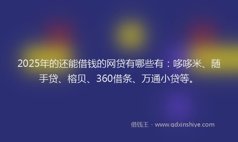 2025年的还能借钱的网贷有哪些有：哆哆米、随手贷、榕贝、360借条、万通小贷等。