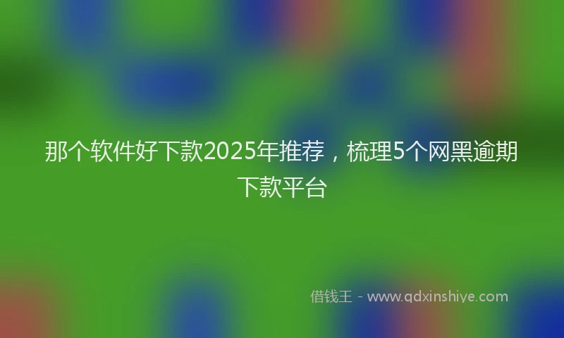那个软件好下款2025年推荐，梳理5个网黑逾期下款平台