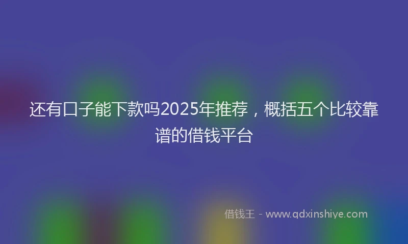 还有口子能下款吗2025年推荐，概括五个比较靠谱的借钱平台